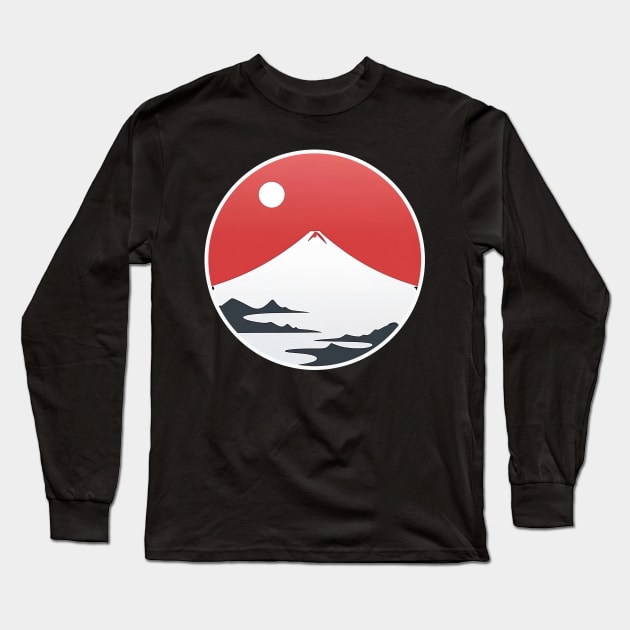 Minimalist Fuji Hama design / ミニマリスト 富士 浜 デザイン Long Sleeve T-Shirt by MK3